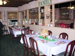 Restaurant set up for holiday meal